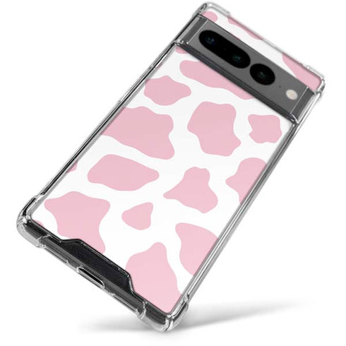 Pink Cow Print Google Pixel 7 Pro Clear Case